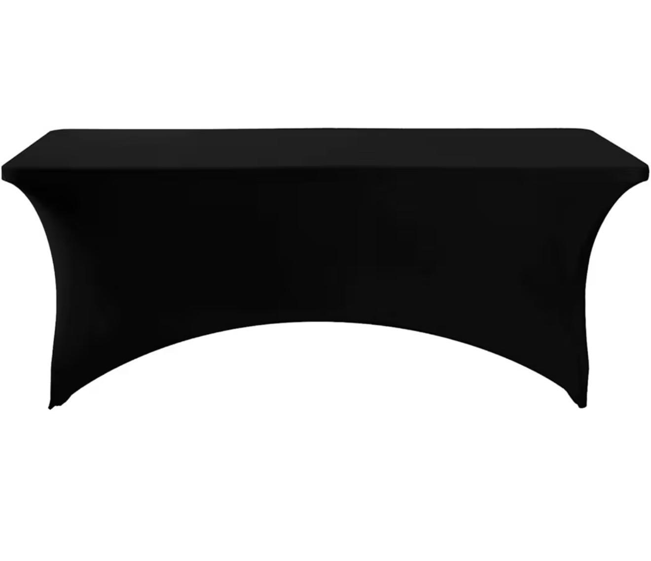 Black Spandex Tablecloth for 6 ft Table