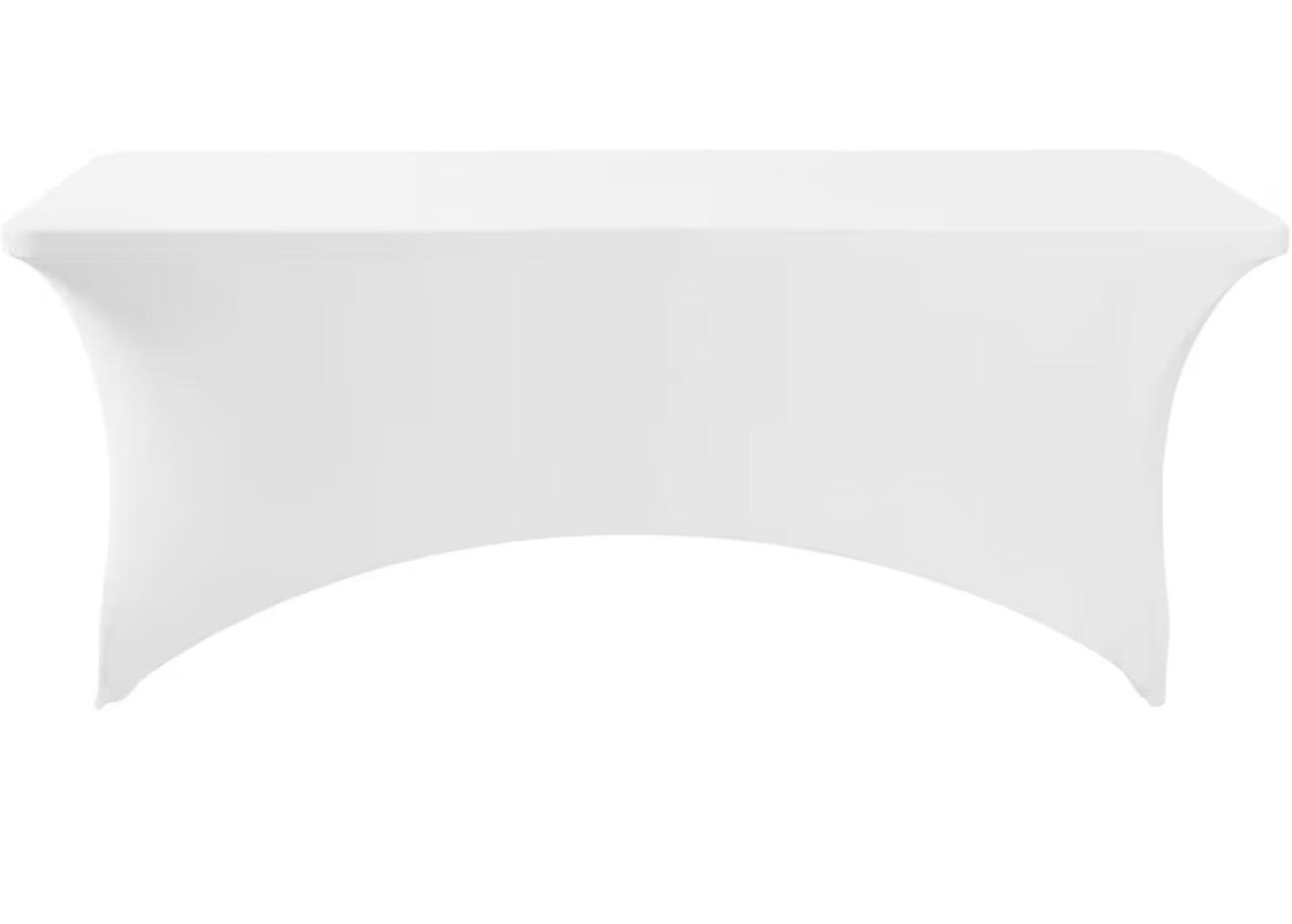 White Spandex Tablecloth for 6 ft Table