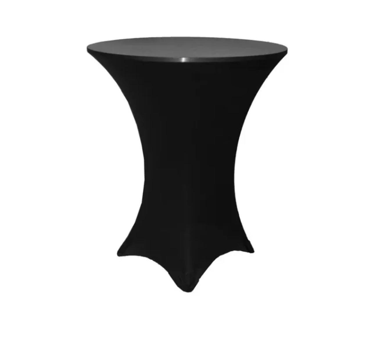 Black Spandex Round Cocktail Tablecloth