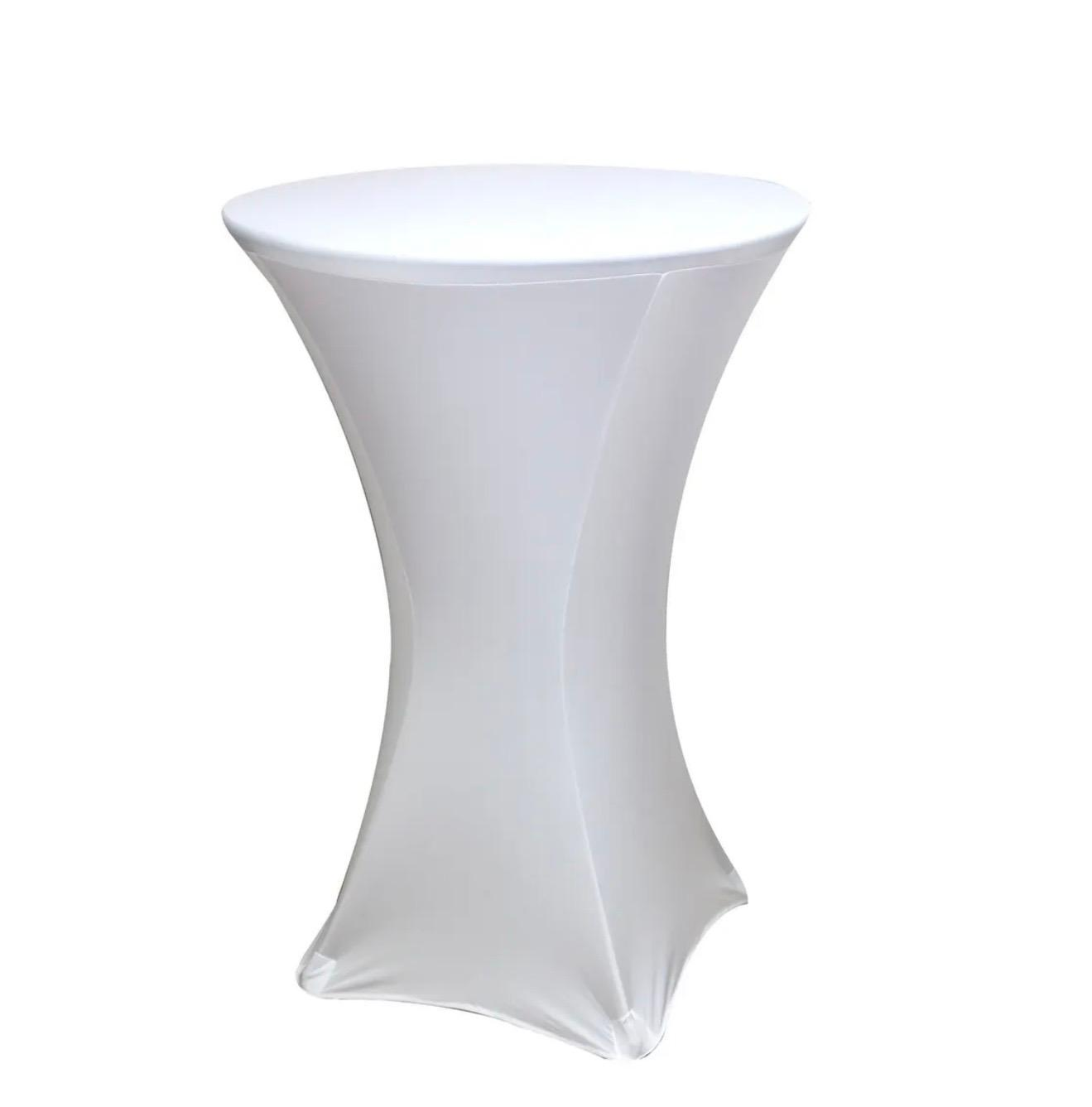 White Spandex Round Cocktail Tablecloth
