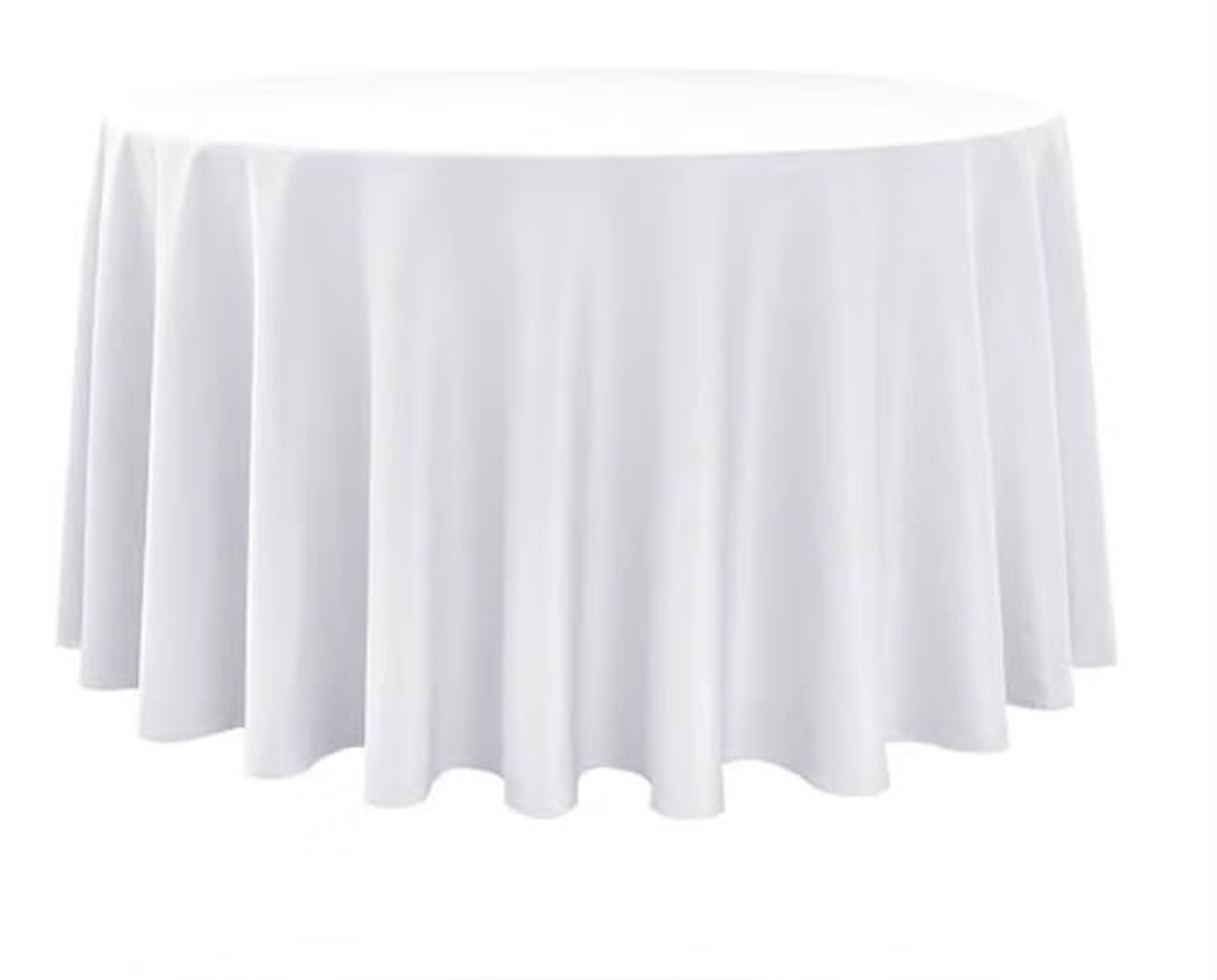 Premium Polyester 120" Round Tablecloth - White