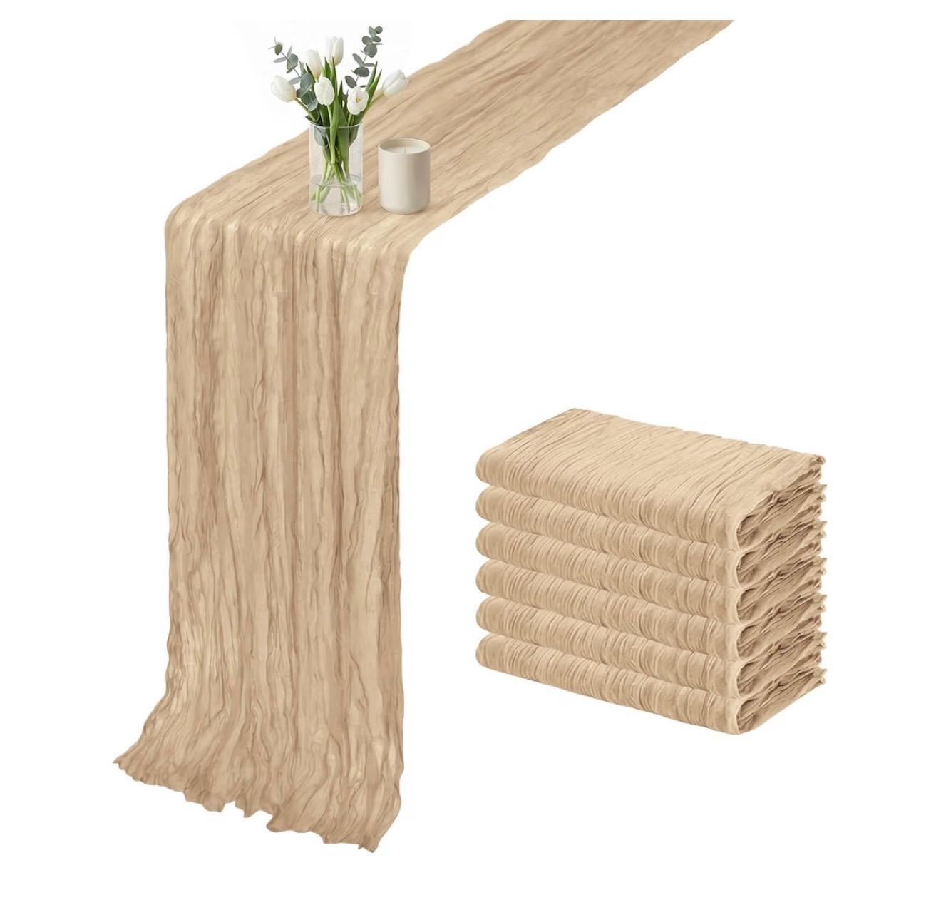 Beige Boho Table Runner
